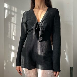 Material Girl black long sleeve spark romper S